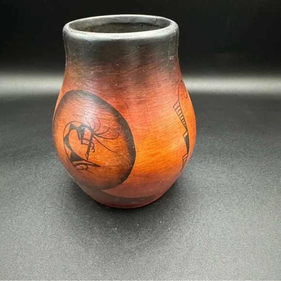 Authentic Mexican Pottery Vase Signed R Galvan Native American Tribal Art - Picture 12 of 15